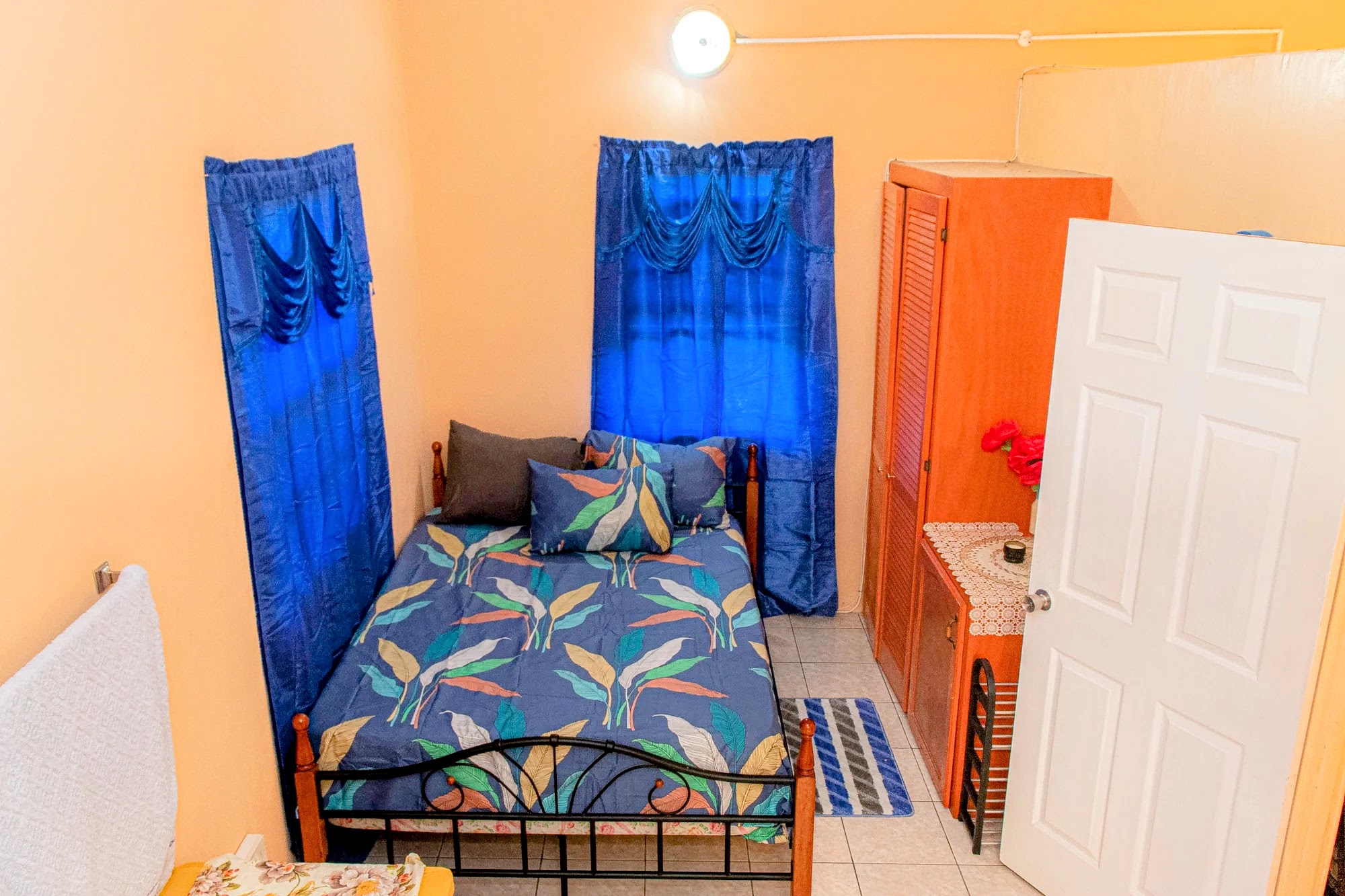 Comfortable bedroom with double bed